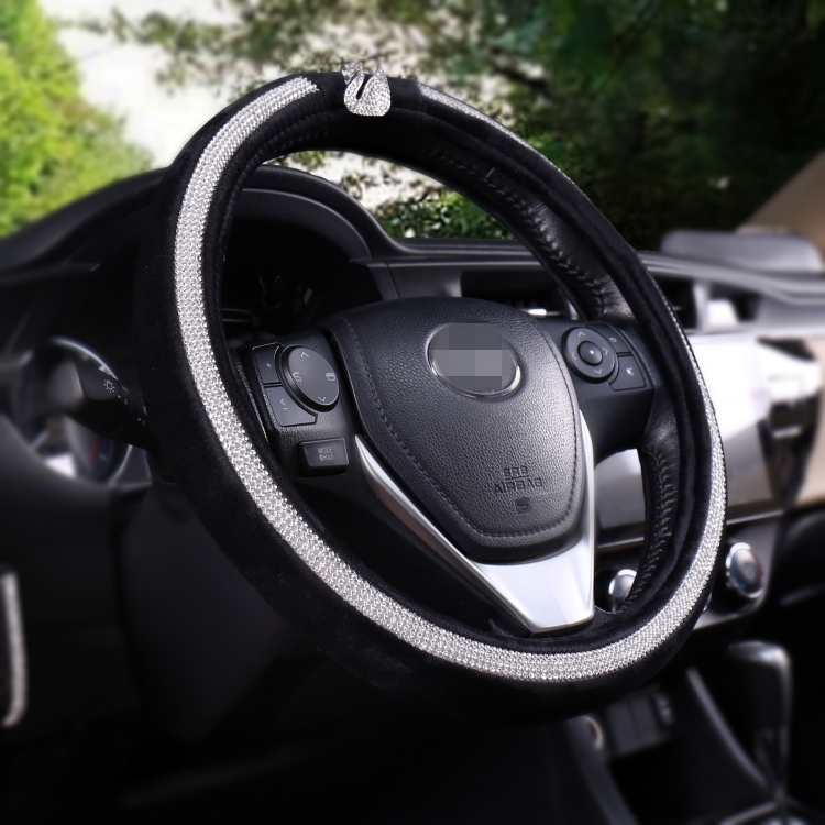 汽车方向盘套冬季毛绒可爱卡通天鹅适用奔驰宝马奥迪车内把套女士