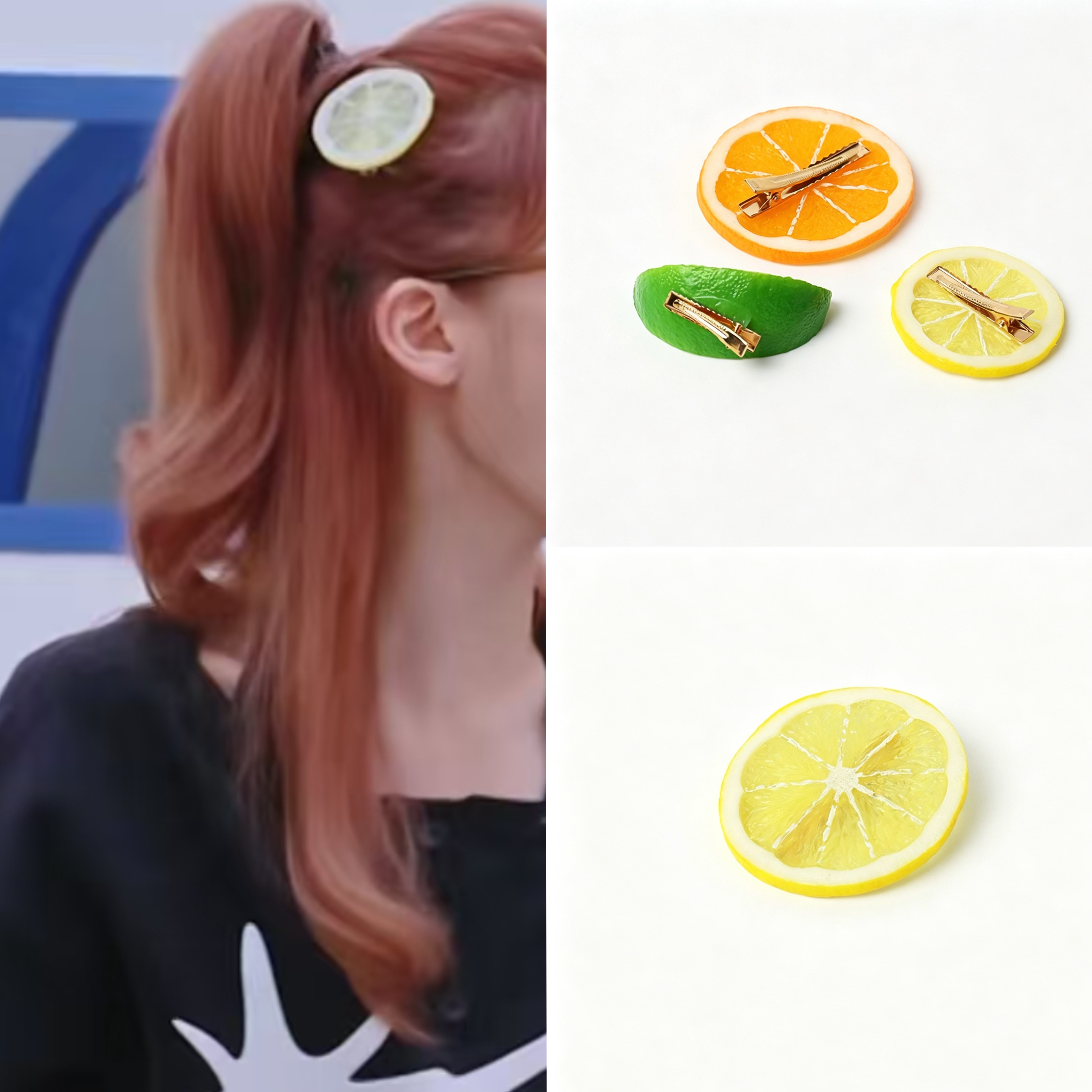 浪姐7张月同款柠檬片发夹创意小清新水果头饰可爱萌趣刘海夹发饰