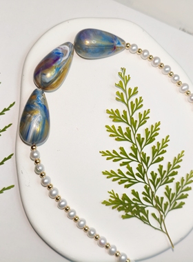 海渊 天然珍珠项链个性时尚复古vintage老钱风