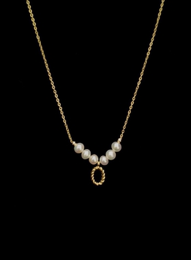 光年之环 天然淡水珍珠项链椭圆14k包金 气质轻奢高级感百搭N003