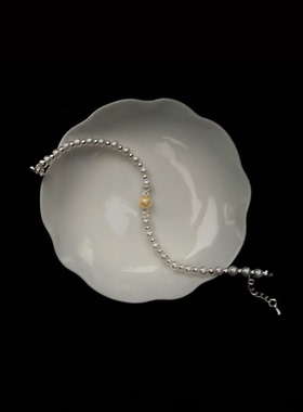 仲秋月 羽黄金天然淡水珍珠手链 中秋节气质百搭轻奢精致优雅H005