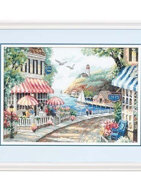 刘年锦绣 原套真线对比 非印花布 DIM35157 海边咖啡馆