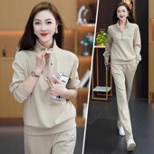 洋气质减龄休闲长裤 立领卫衣春秋季 女时尚 运动服套装 两件套潮 新款
