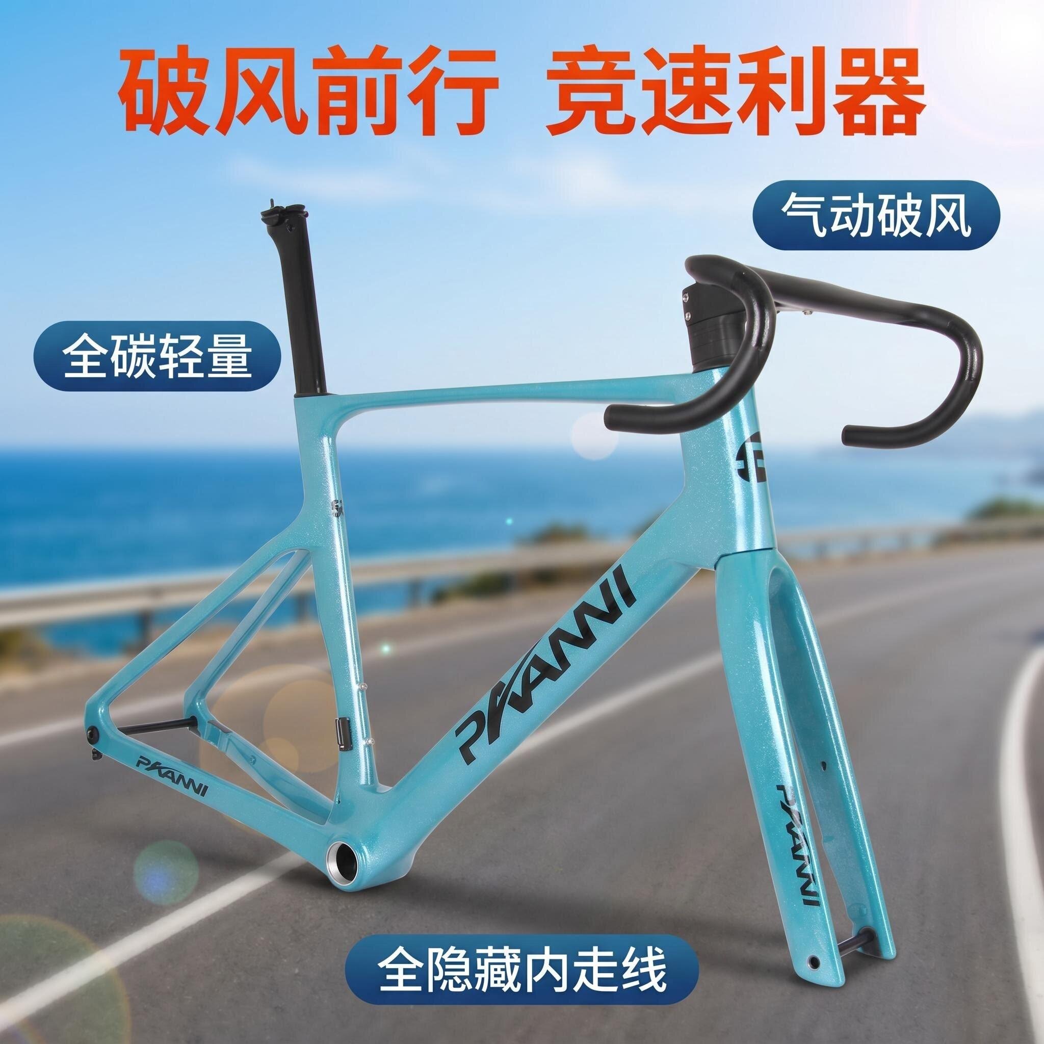 公路车全碳车架滚石破风型碳纤维车架工厂直销DIY定制涂装车架