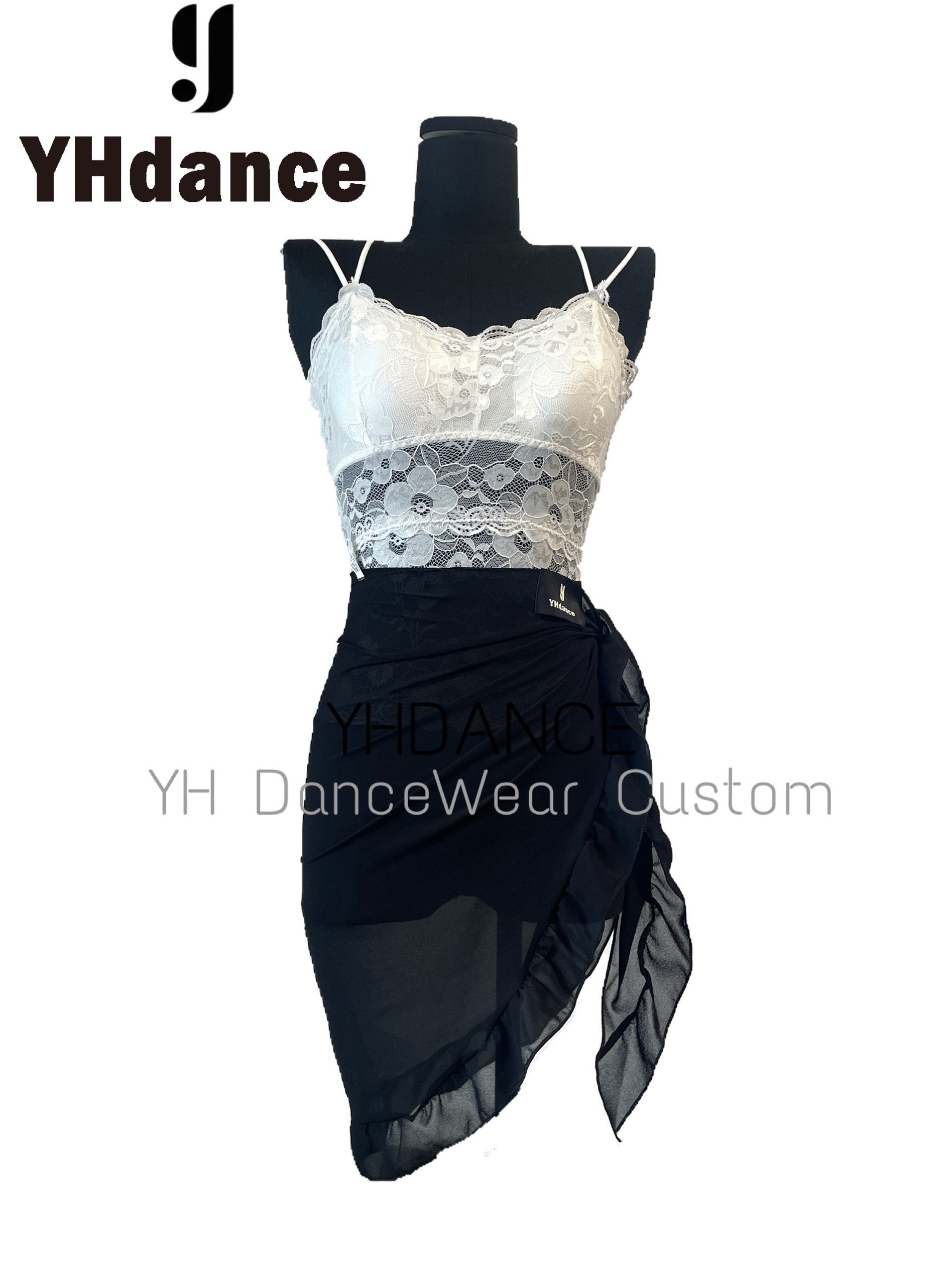 YHDANCE拉丁舞裙一片式围裹网纱臀巾练功蹈半身短裙舞蹈腰带C202