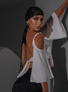 ZYM拉丁舞头巾女古巴包头时尚绑带蕾丝 配饰配件夏季吸汗DLG