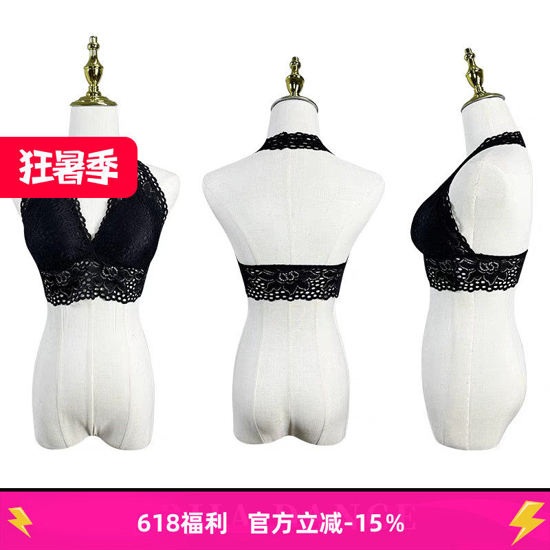 拉丁舞挂脖蕾丝美背舞服内搭吊带有胸垫上衣内衣女舞服艺考服百搭