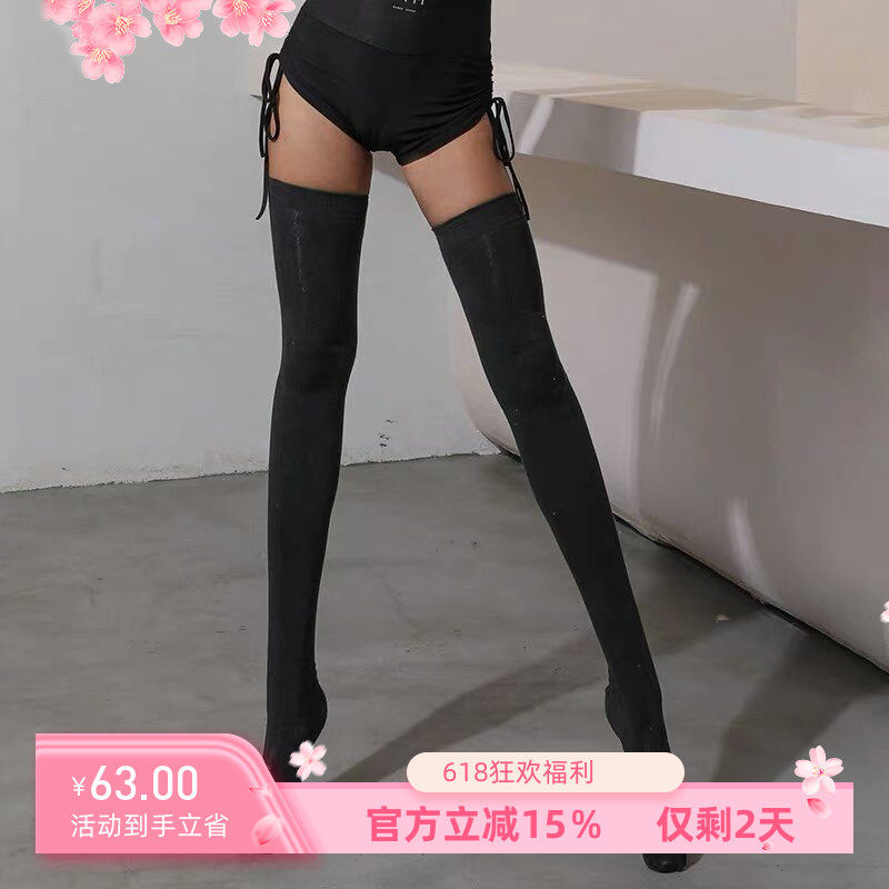 ZYM脚底防滑拉丁舞蹈袜子70CM女袜子过膝袜套超高带硅胶打底袜