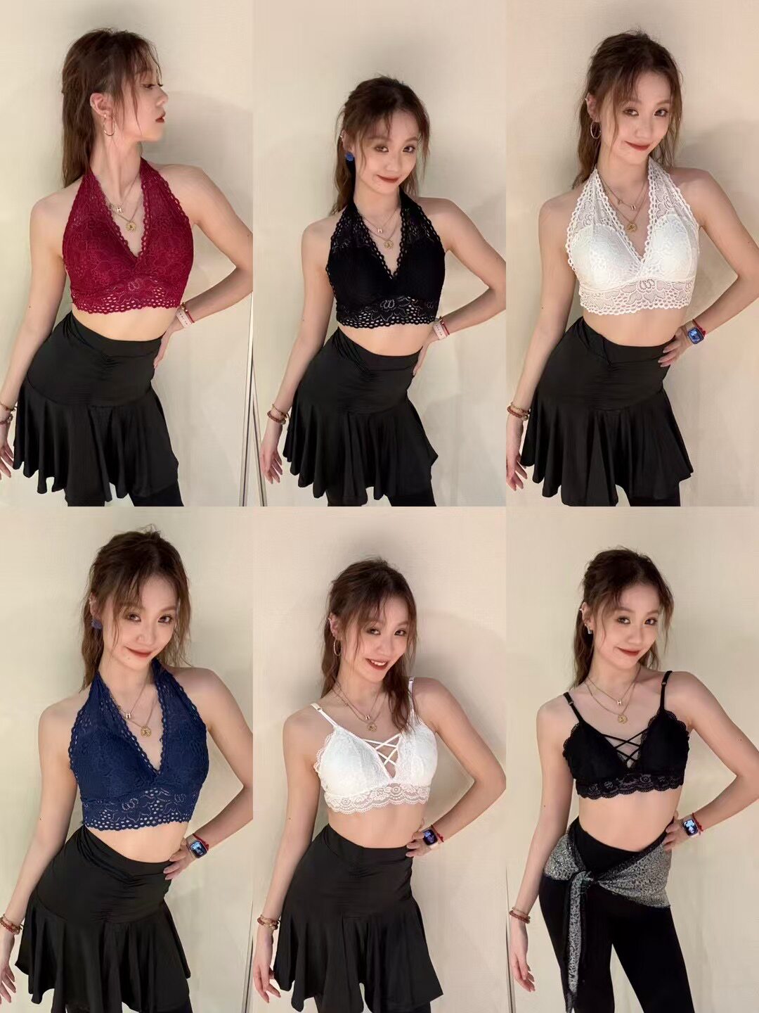 拉丁舞服冰丝蕾丝美背无痕内衣女裹胸吊带防走光抹胸女文胸夏季