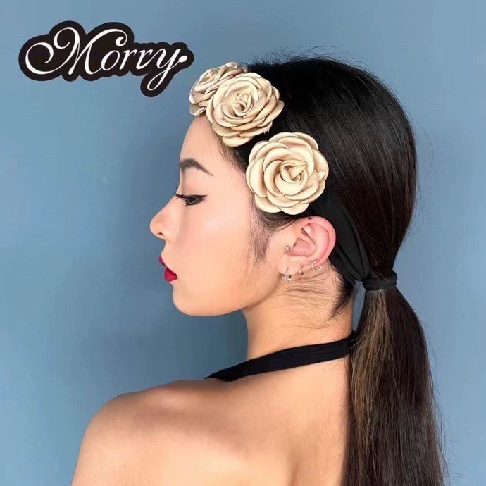 拉丁舞发饰三朵花朵发带多色女士表演艺考演出超美配饰头饰特价02