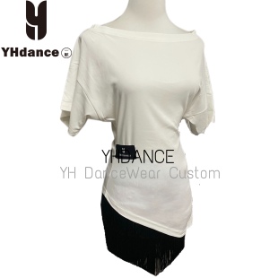 YHDANCE拉丁舞服短袖蝙蝠袖上衣显瘦遮肉练舞艺考表演女教课c461