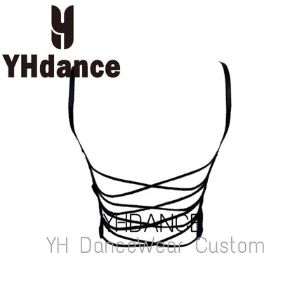 YHDANCE2023新款女拉丁舞服吊带露背美背带胸垫上衣性感瑜伽健身