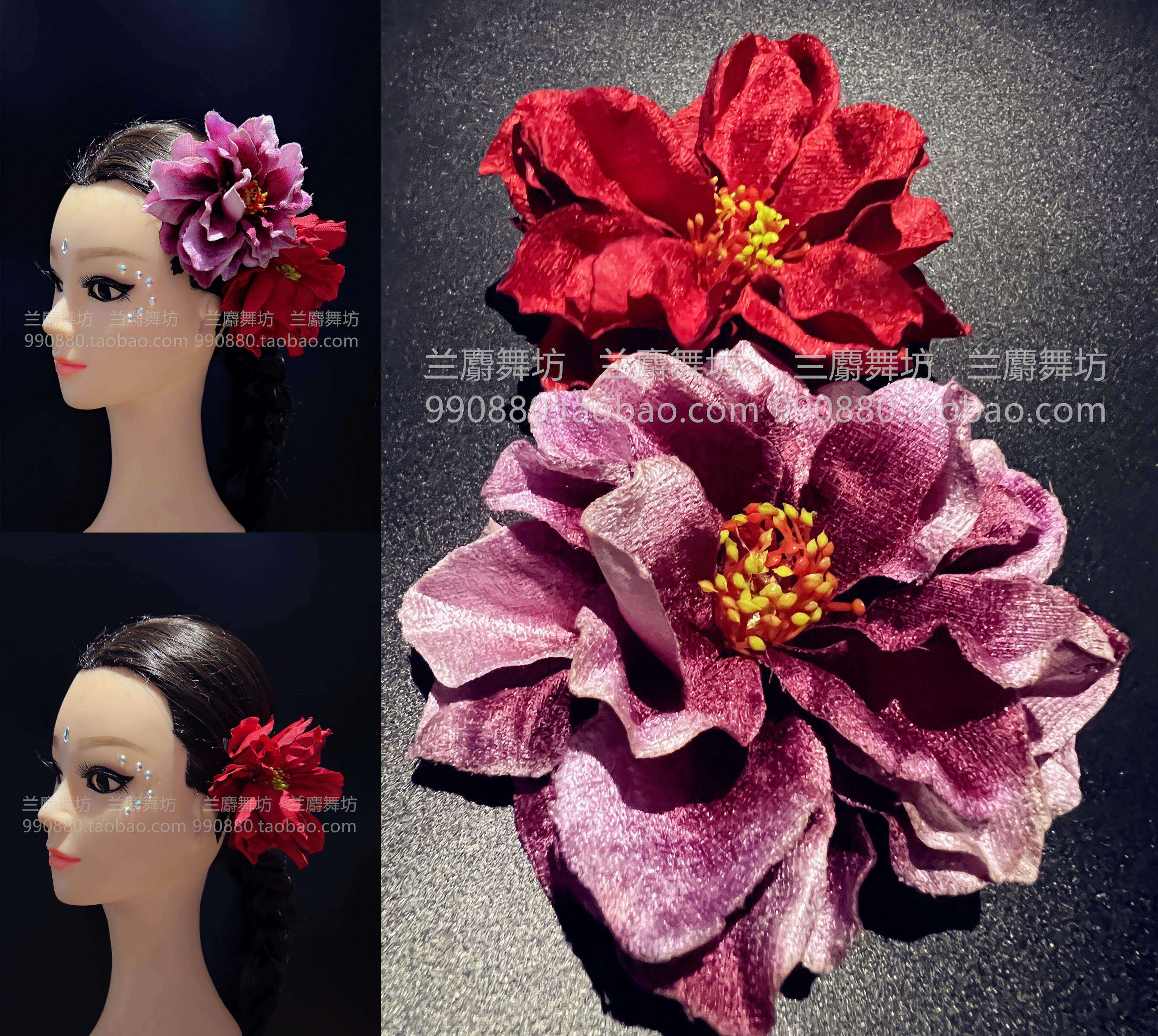 摩登舞拉丁舞比赛演出头花 成人儿童头饰头花立体花朵多色选
