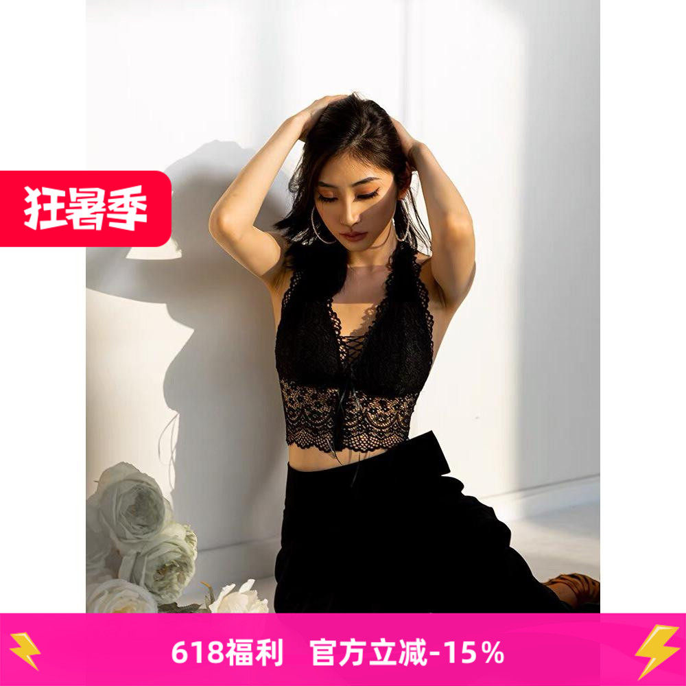 拉丁舞服专业舞蹈吊带跳舞内衣新款国标舞上衣性感蕾丝露背C34
