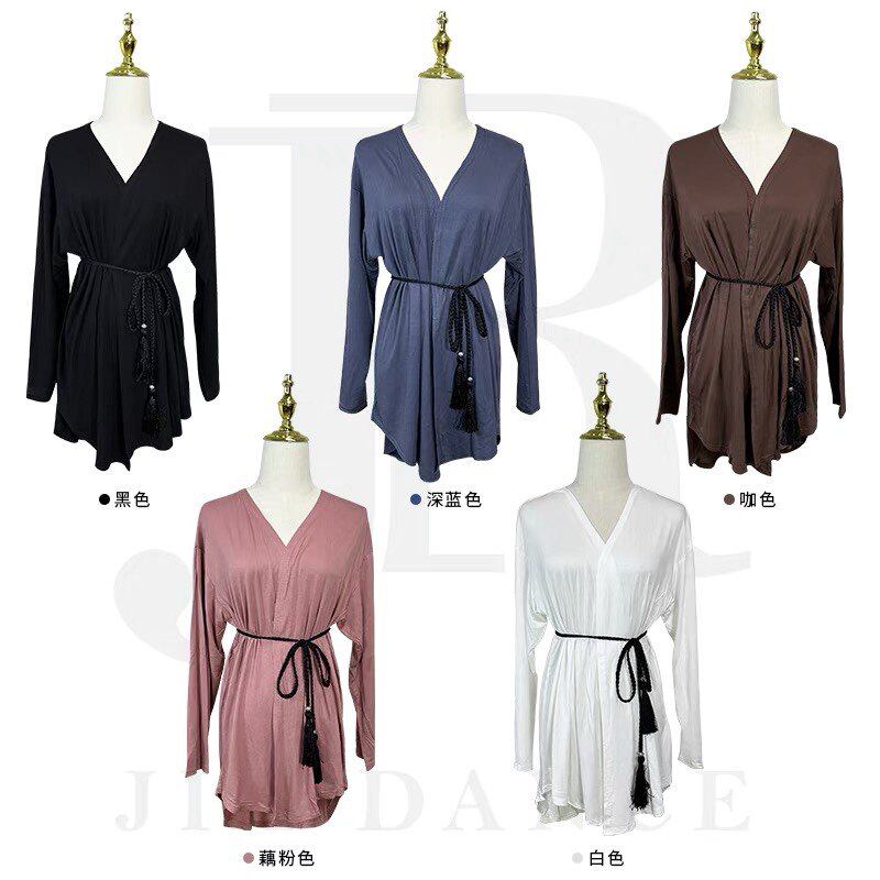 拉丁舞套装新练功服成年上衣外套防晒舞服训练莫代尔开衫送腰带11