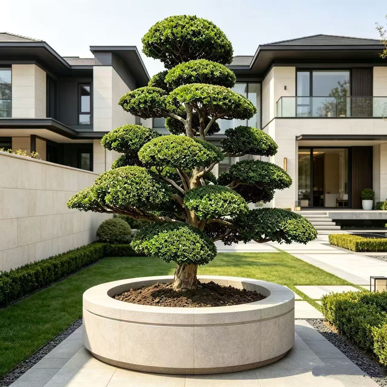 小叶造型黄杨树庭院别墅造型黄杨树绿化黄杨盆景树黄杨造型树盆景