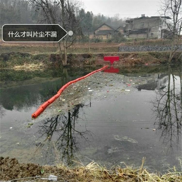 水上塑料浮体PE浮子圆柱形挡渣拦漂排河道拦截浮坝柏泰新品推荐