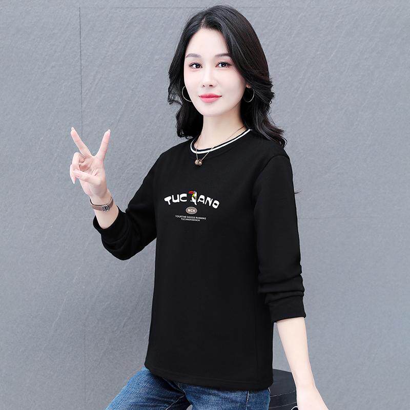 圆领卫衣女款春秋2026新款洋气减龄中年妈妈秋装套头外套短款上衣