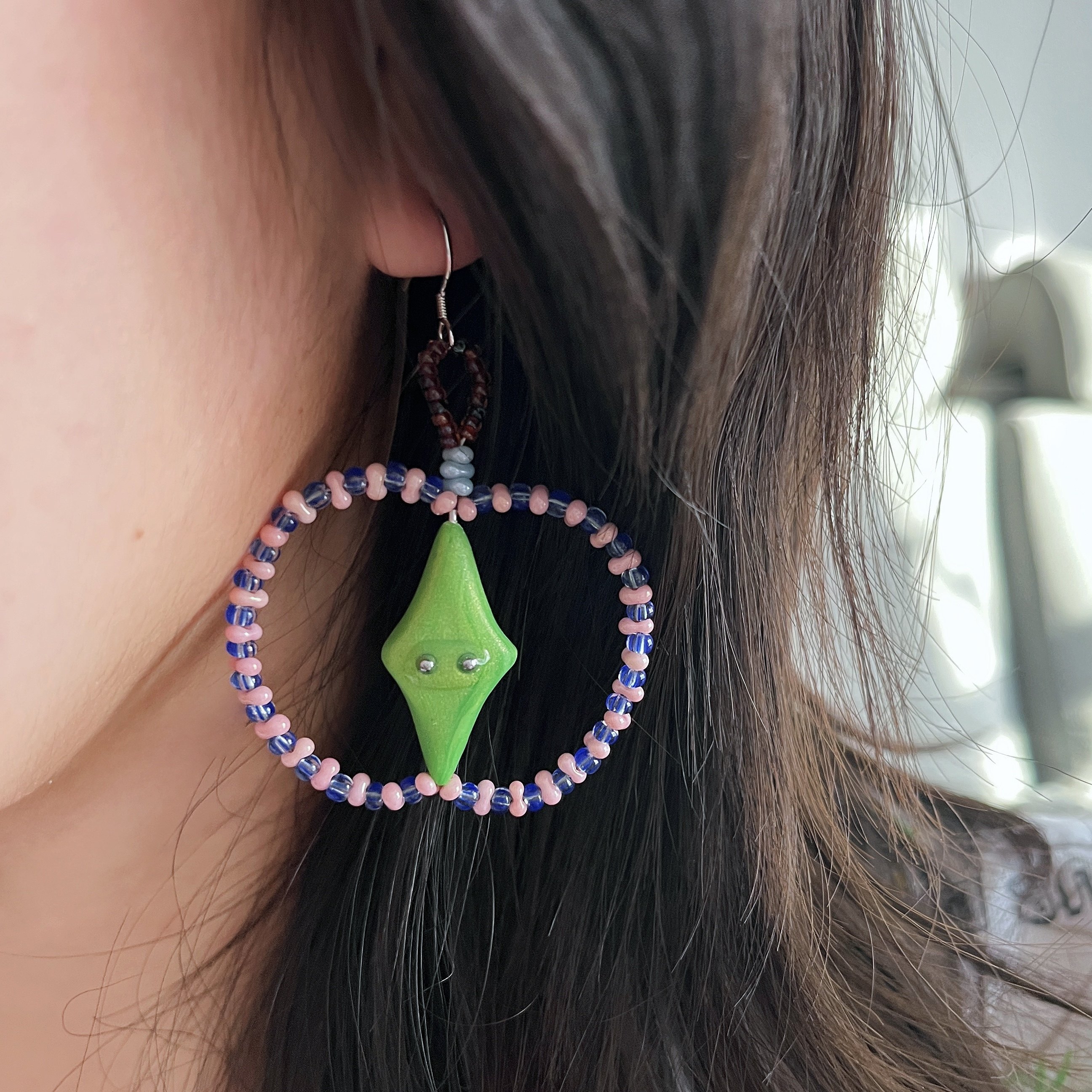 原創清爽夏日耳環蘋果個性耳飾