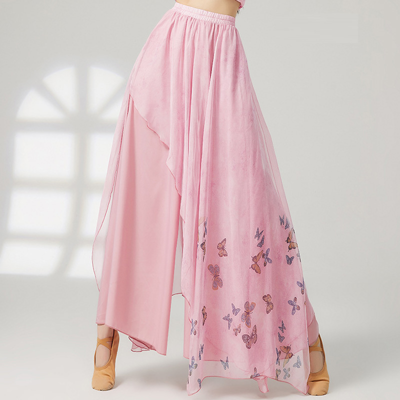 共妍舞蹈服印花飘逸宽松舞蹈裤