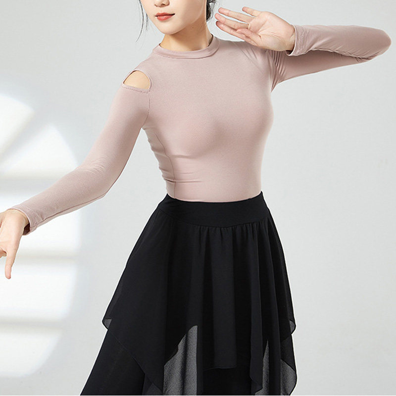 显瘦露肩练功服舞蹈服共妍