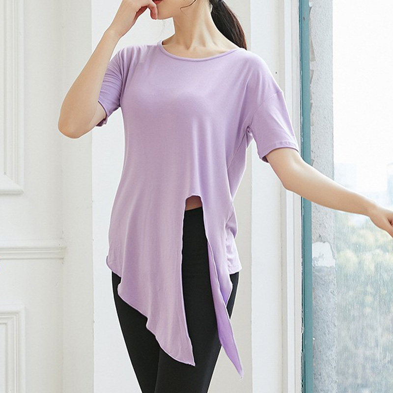 宽松系带舞蹈服莫代尔瑜伽上衣