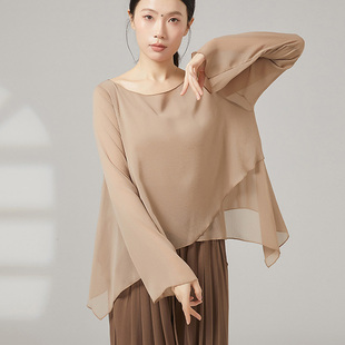 现代舞宽松飘逸罩衫中国古典舞喇叭袖练功服装成人瑜伽上衣舞蹈服