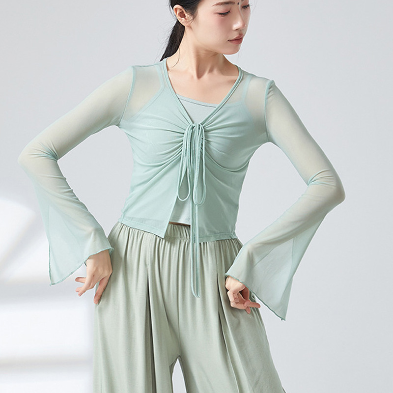 两件套舞蹈服纱衣练功服上衣
