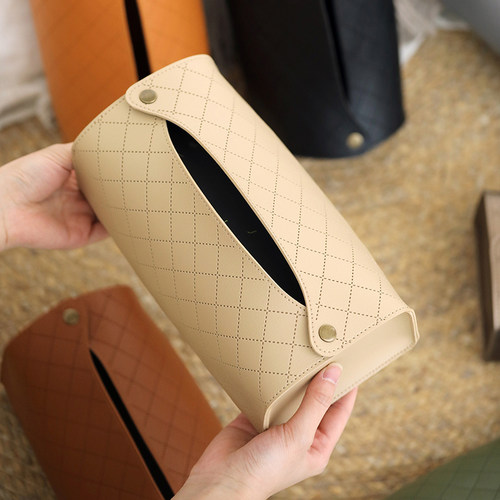 璞莱芙菱格纹超大号厨房纸巾盒