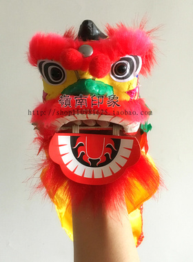 套手上玩儿童醒狮手偶拳头狮小舞狮子鼓diy材料包手工品戏狮俏影