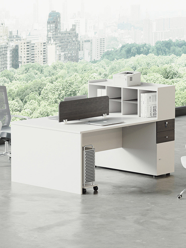 现代简约办公室屏风隔断桌职员办公桌椅组合双人四人员工工位桌子