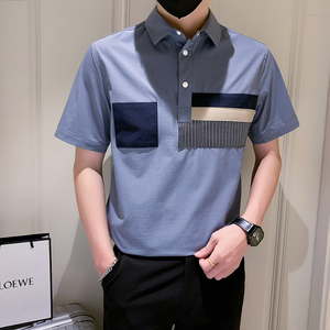 社会小伙夏季纯色个性衬衫男短袖衬衣修身休闲上衣 A307-CS11-P58图片