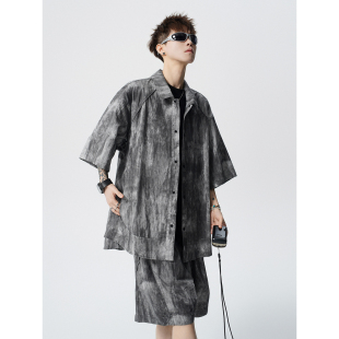 两件套男夏季 休闲短裤 高级感轻奢套装 XZ409 P75 翻领短袖 TZ06 衬衫