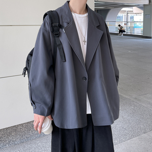 韩国宽松休闲小众黑oversize灰色西装春秋外套XZ404-2-XF06-p90图片