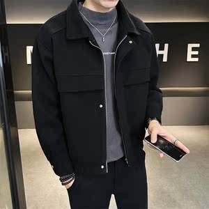 2024秋冬直播男帅气短款夹克铂金尼毛呢外套409-5509-p110图片