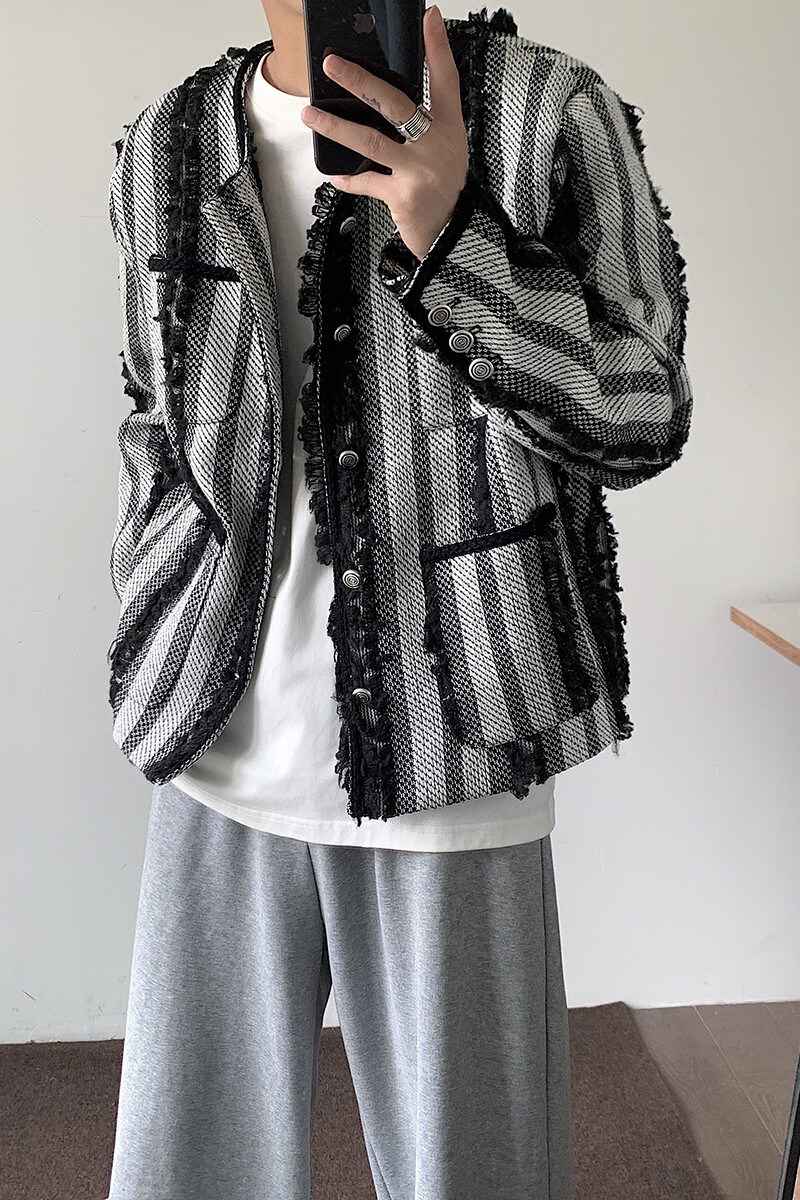 小香风青少年外套男秋季复古小众夹克情侣休闲上衣A307-5520-P115,男装夹克,星座409(原A307）