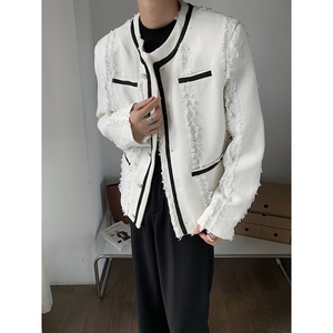 小香风青少年外套男秋季复古小众夹克情侣休闲上衣A307-5520-P115图片
