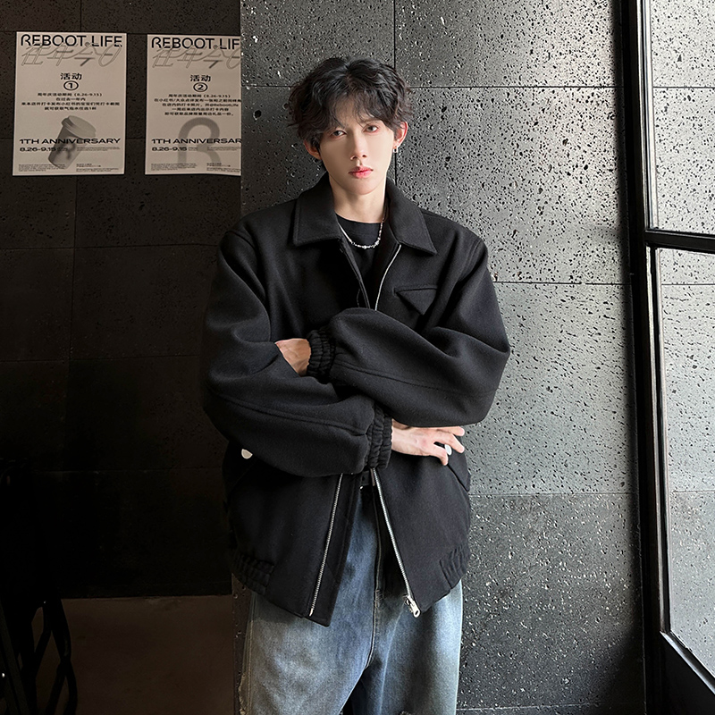 垫肩呢料夹克秋冬新款男士呢子外套短款风衣409-F108-P108，男装夹克，星座409(原A307）