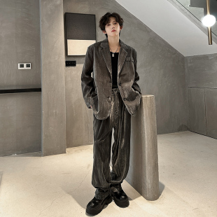 高级感丝绒休闲西装 XZ06 套装 409 P235 外套西服套装 2025年新款