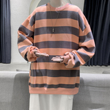 秋季长袖卫衣条纹上衣港风宽松港风女情侣装XZ404-2-TW05-p55，男装卫衣，星座409(原A307）
