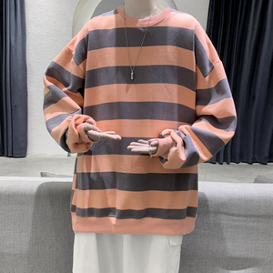 秋季长袖卫衣条纹上衣港风宽松港风女情侣装XZ404-2-TW05-p55图片