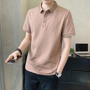 简约POLO衫男短袖修身夏季纯色翻领t恤  A307-PL29-P45抖音直播图片