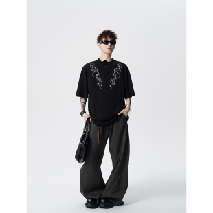 2603 2026年白枝花卉刺绣针织衫 XZ409 T恤 P48 圆领百搭老钱短袖