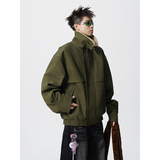 美式cleanfit羊羔绒翻领拼接夹克男短工装外套潮409-J216-P125，男装夹克，星座409(原A307）