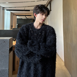 美式复古毛绒针织衫男女秋冬新款宽松慵懒风小众上衣409-M09-P90，男装针织衫/毛衣，星座409(原A307）