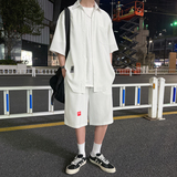 条纹短袖衬衫男夏季新款韩版潮流痞帅衬衣两件套装404-2-TZ12，男装休闲套装，星座409(原A307）