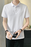 简约POLO衫男短袖修身夏季纯色翻领t恤A307-PL29-P45抖音直播，男装Polo衫，星座409(原A307）