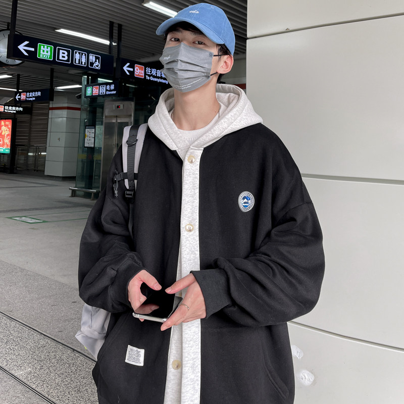 春秋连帽卫衣开衫宽松百搭潮ins运动休闲棒球服XZ404-2-W008,男装卫衣,星座409(原A307）