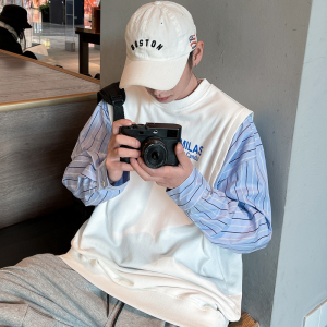 2021新款春百搭小众设计感宽松韩版假两件卫衣XZ404-2-J005图片