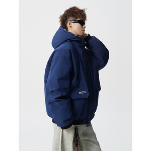 冬季加厚毛领可拆卸连帽派克服棉服男美式工装棉袄 409-J230-P128图片
